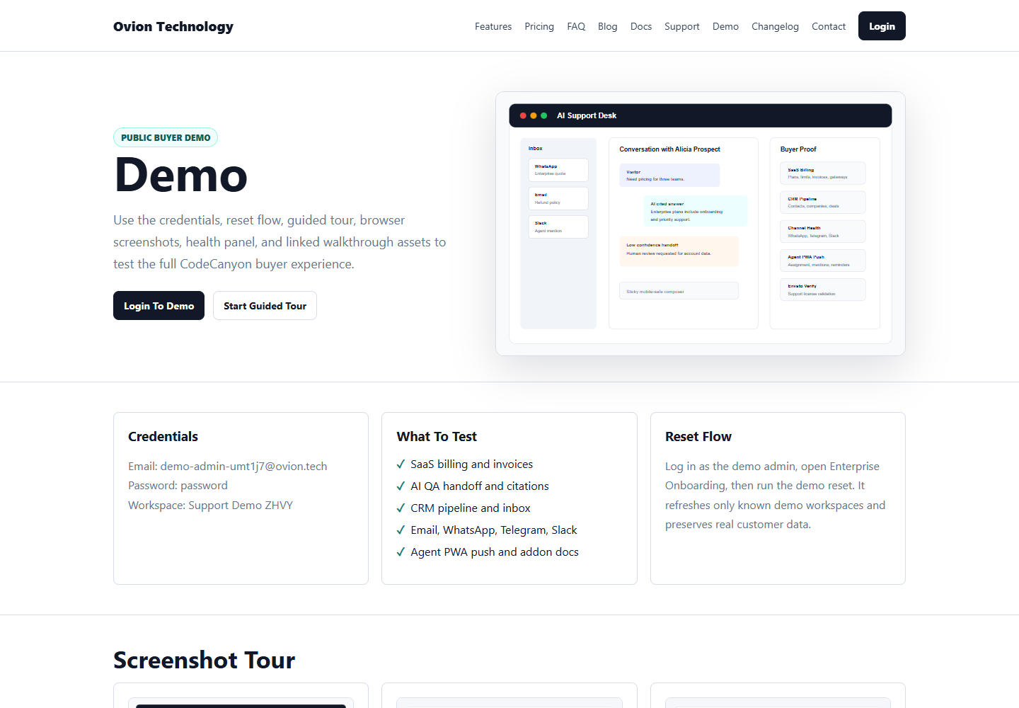 Login Page screenshot