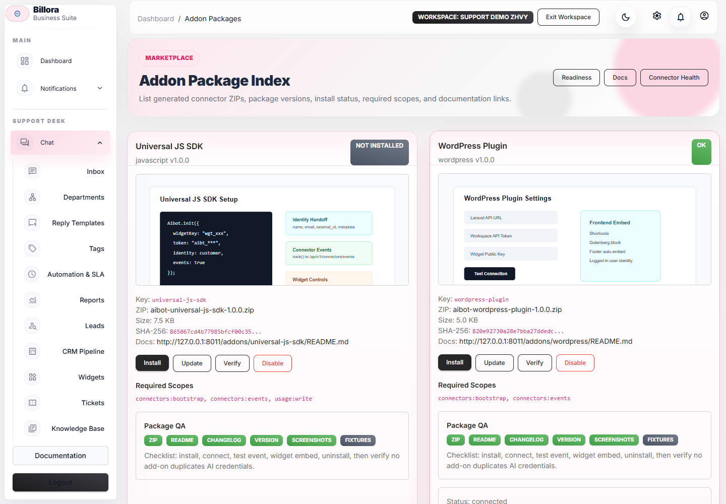 Addons Marketplace screenshot