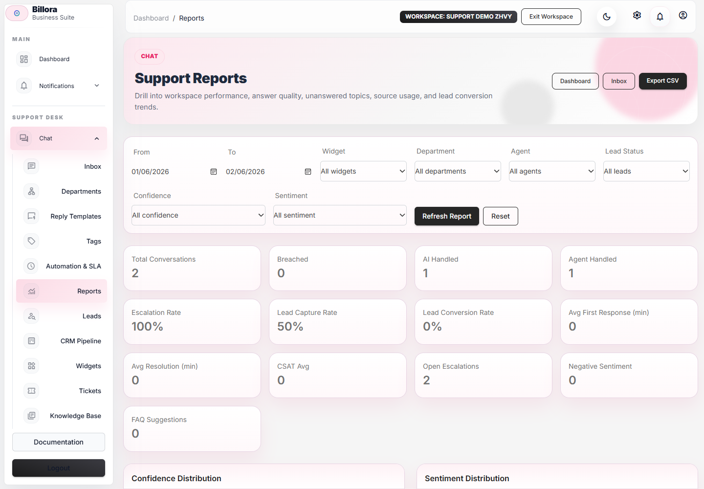 Reports screenshot